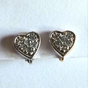 Vintage Avon heart earrings clip on silver tone love valentine's day